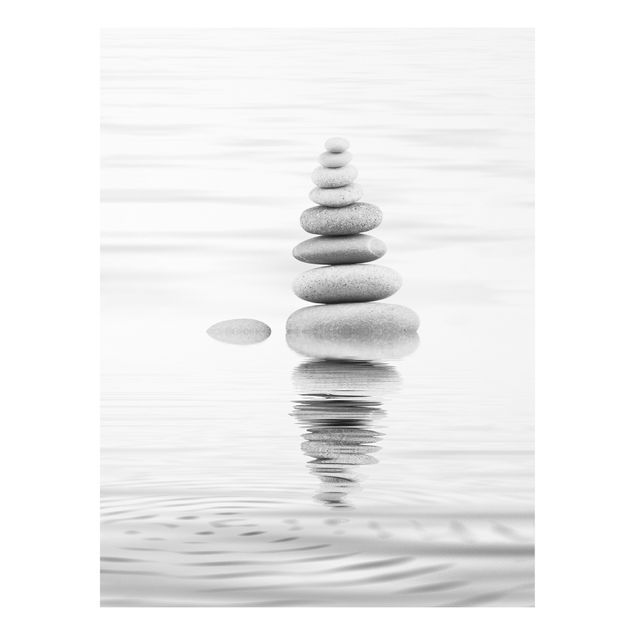 Quadros famosos Stone Tower In Water Black And White