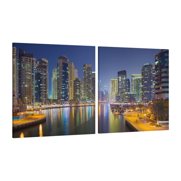Quadros cidades Dubai Night Skyline
