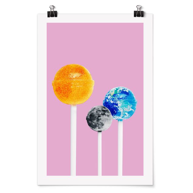 quadros decorativos para sala modernos Lollipops With Planets