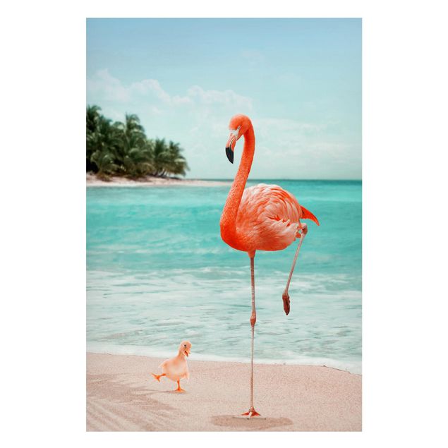decoraçao cozinha Beach With Flamingo