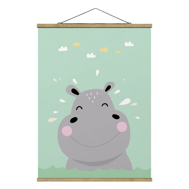 Quadros animais The Happiest Hippo