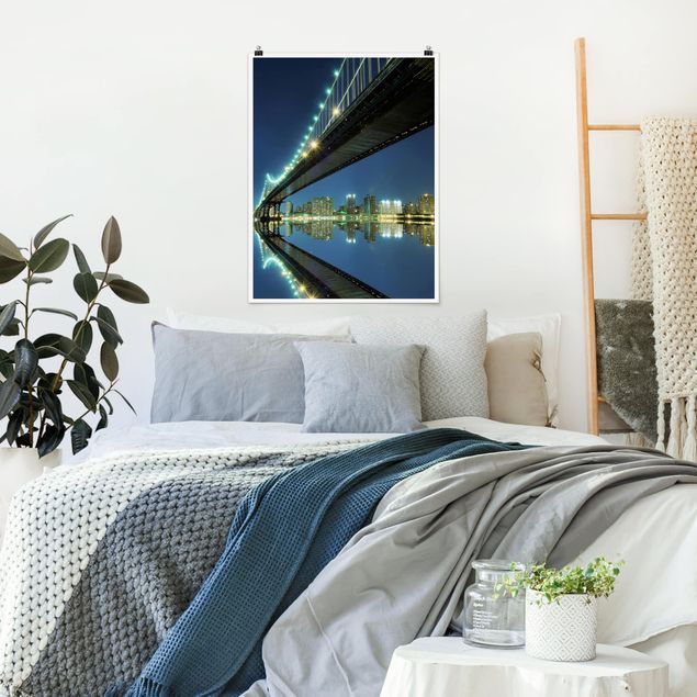 Posters cidades e paisagens urbanas Abstract Manhattan Bridge