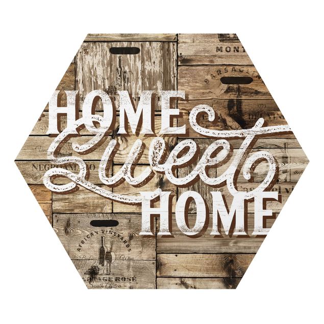 Quadros em marrom Home sweet Home Wooden Panel