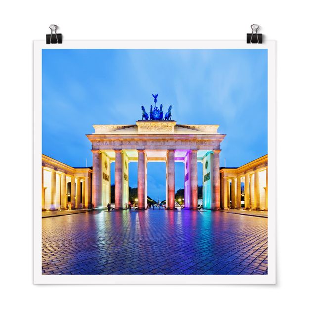 Posters cidades e paisagens urbanas Illuminated Brandenburg Gate