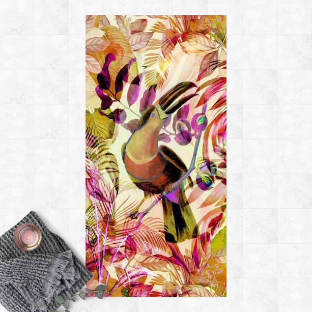 Tapetes exteriores Colourful Collage - Toucan