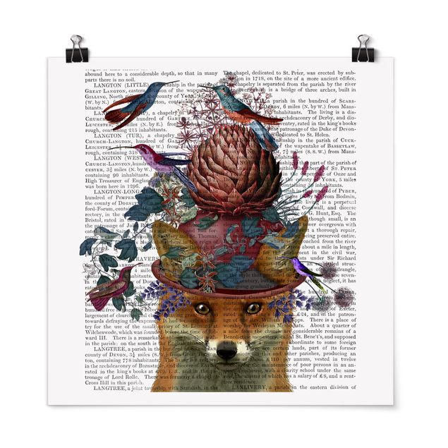 Posters animais Fowler - Fox With Artichoke