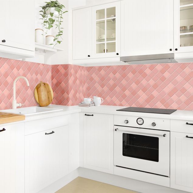 Backsplash de cozinha monocromático Mosaic Tiles - Antique Pink