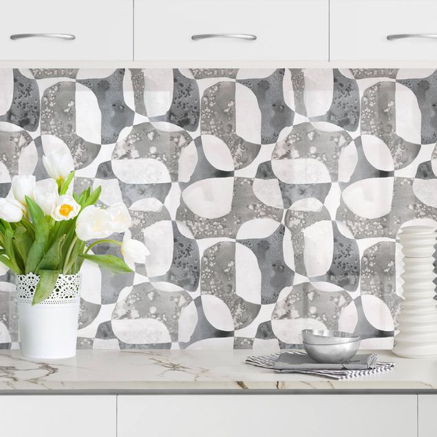 decoraçao para parede de cozinha Living Stones Pattern In Grey II