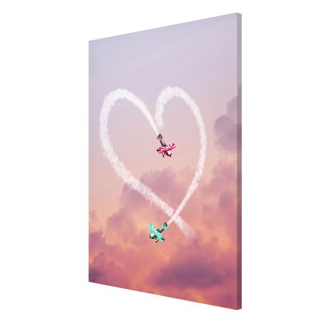 Quadros modernos Heart With Airplanes