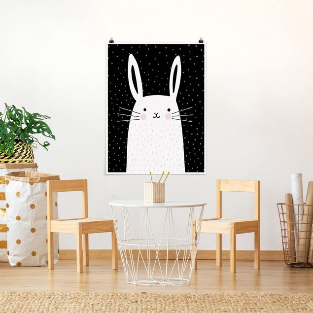Posters em preto e branco Zoo With Patterns - Hase