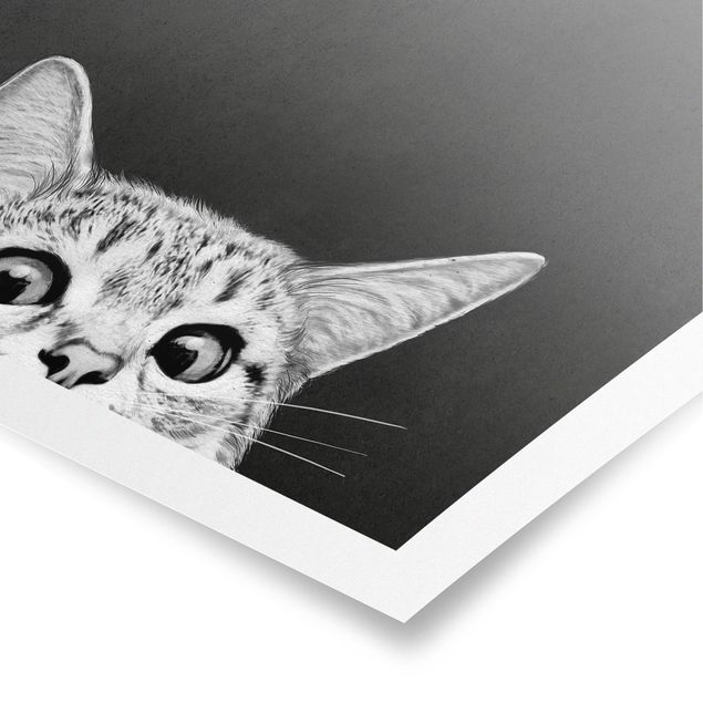 Posters quadros famosos Illustration Cat Black And White Drawing