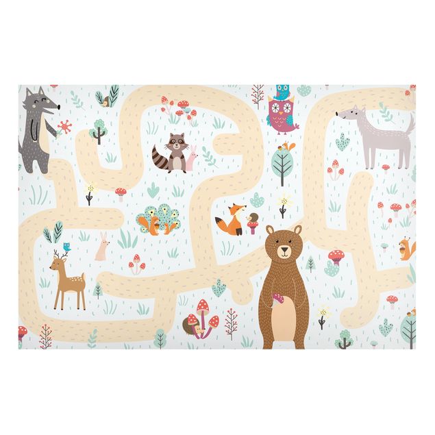 Quadros magnéticos animais Playoom Mat Forest Animals - Friends On A Forest Path
