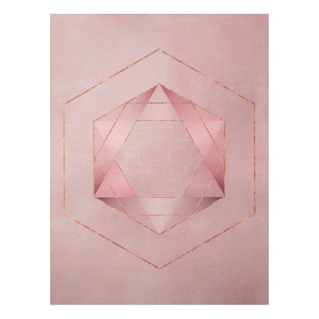 Quadros famosos Geometry In Pink And Gold I