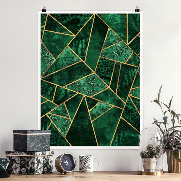 Posters quadros famosos Dark Emerald With Gold