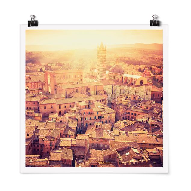 Posters cidades e paisagens urbanas Fiery Siena