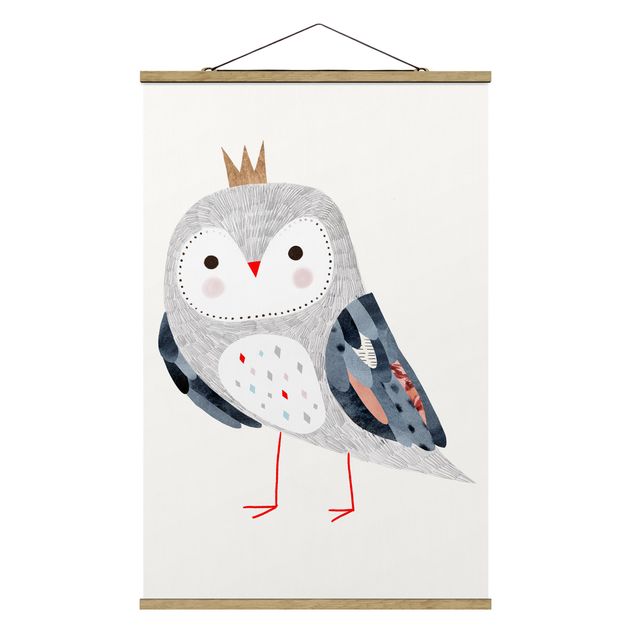 decoração quadros Crowned Owl Light
