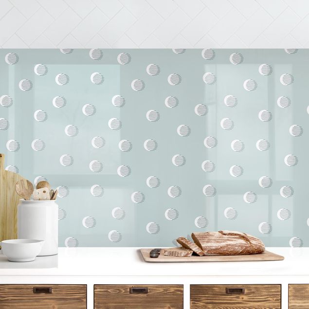 decoraçao cozinha Pattern With Dots And Circles On Bluish Grey II