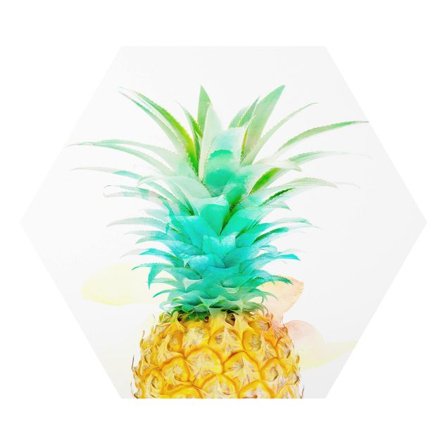 Quadros em amarelo Pineapple Watercolour