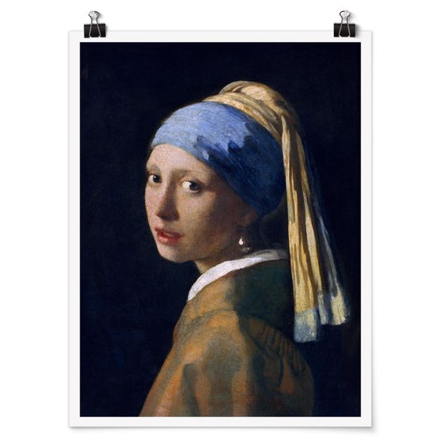 Quadros famosos Jan Vermeer Van Delft - Girl With A Pearl Earring