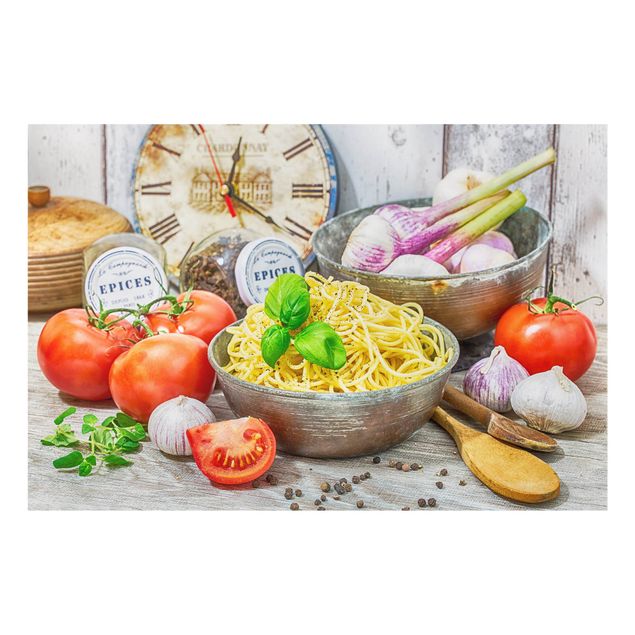 Painel anti-salpicos de cozinha Spaghetti Bowl With Basil