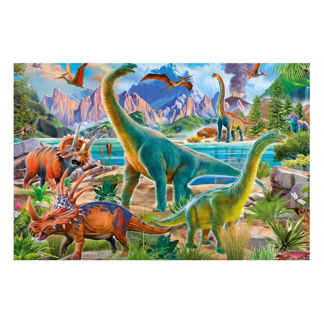 quadro de gato Brachiosaurus And Tricaterops