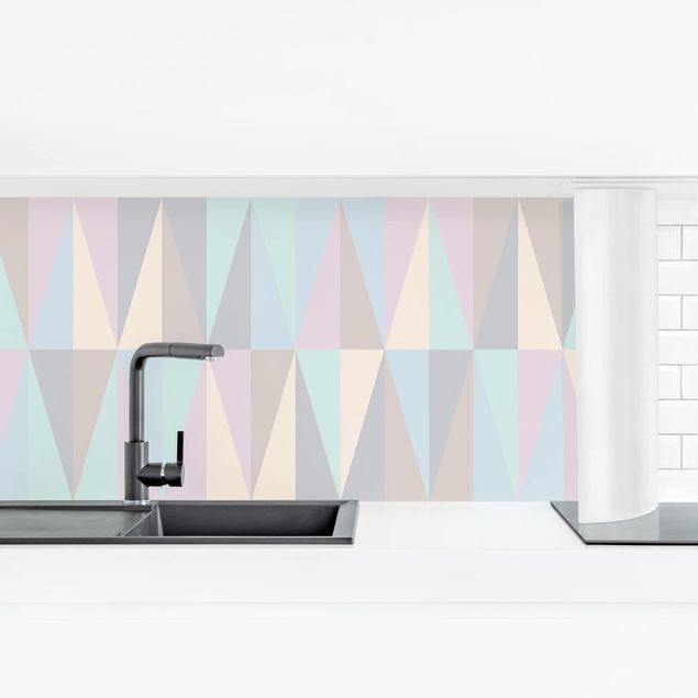 revestimento parede cozinha Triangles In Pastel Colours