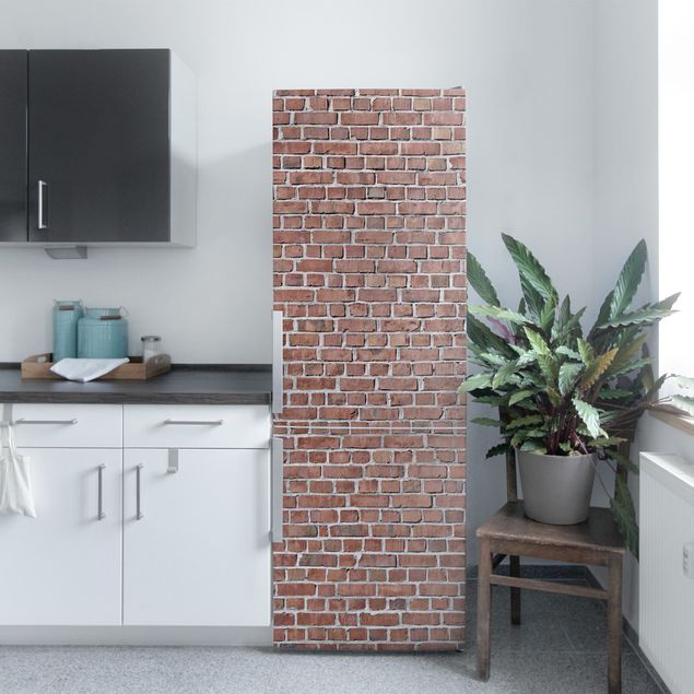decoraçao para parede de cozinha Brick Tiles Red