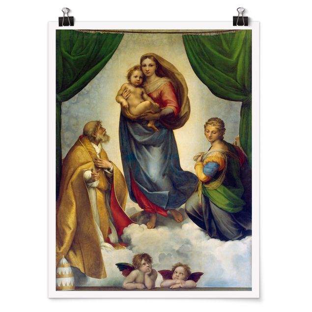 Posters quadros famosos Raffael - The Sistine Madonna