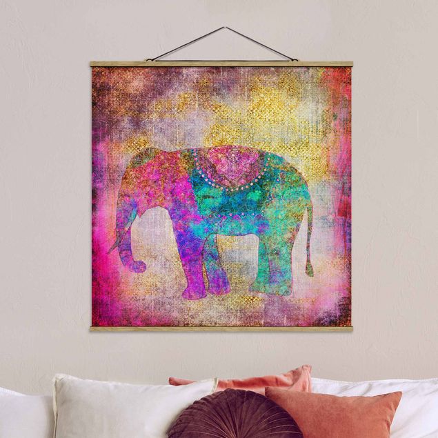 decoraçao cozinha Colourful Collage - Indian Elephant