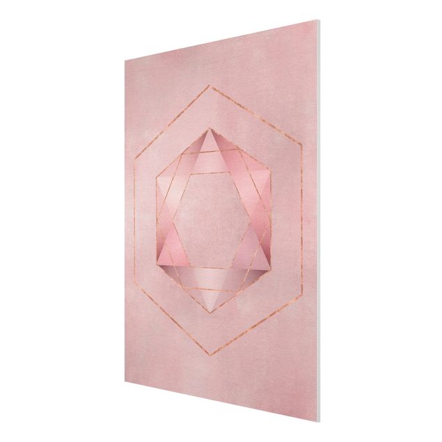 Quadros zen Geometry In Pink And Gold I