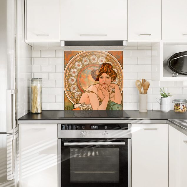 decoraçao para parede de cozinha Alfons Mucha - Gemstones - Topaz