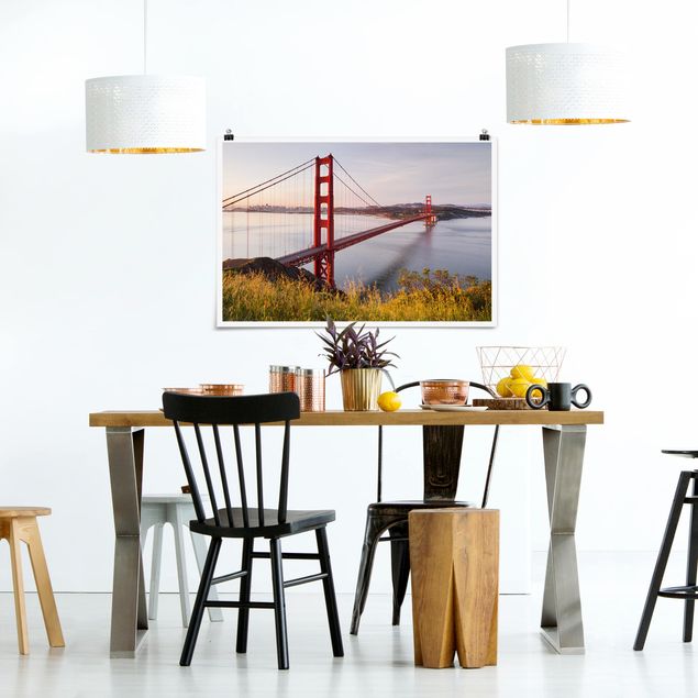 quadros decorativos para sala modernos Golden Gate Bridge In San Francisco