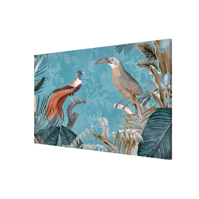 Quadros florais Vintage Collage - Birds Of Paradise