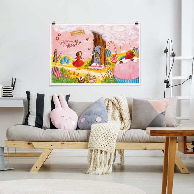 quadros modernos para quarto de casal Little Strawberry Strawberry Fairy - Cockaigne