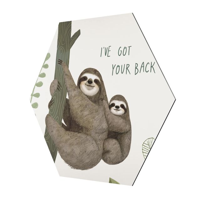 Quadros hexagonais Sloth Sayings - Back