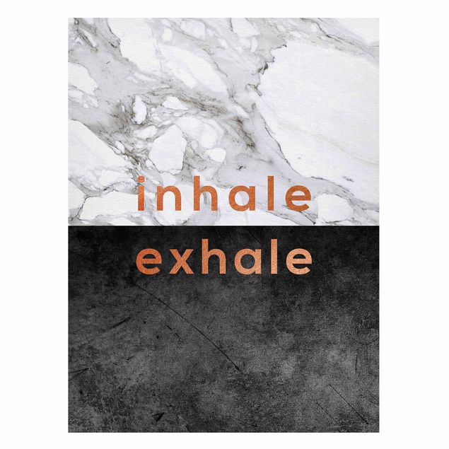 Quadros magnéticos frases Inhale Exhale Copper And Marble