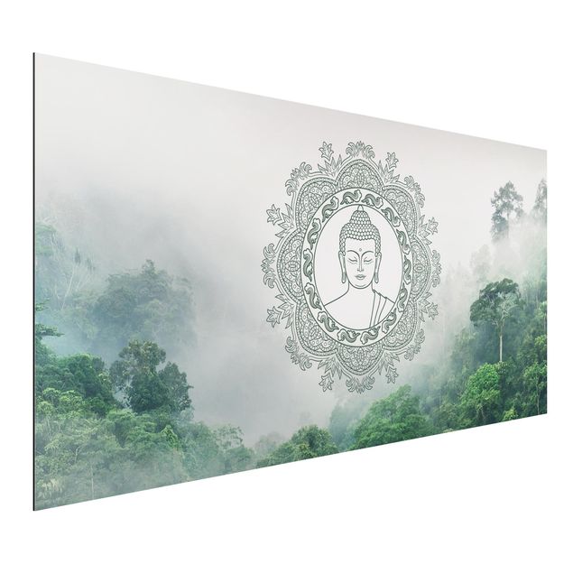 Quadros Ásia Buddha Mandala In Fog