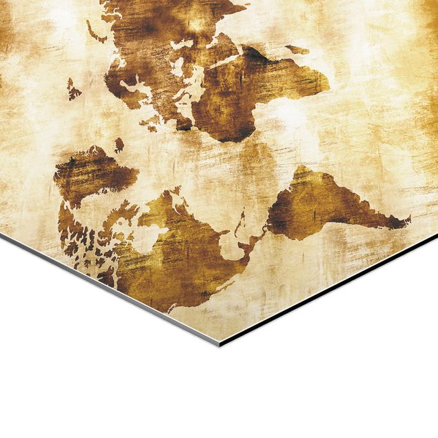 Quadros hexagonais No.CG75 Map Of The World