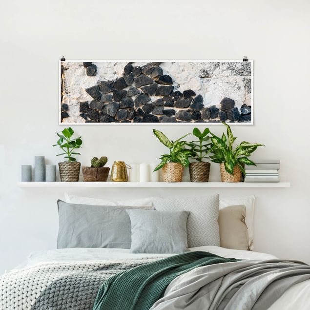 Posters quadros famosos Wall With Black Stones