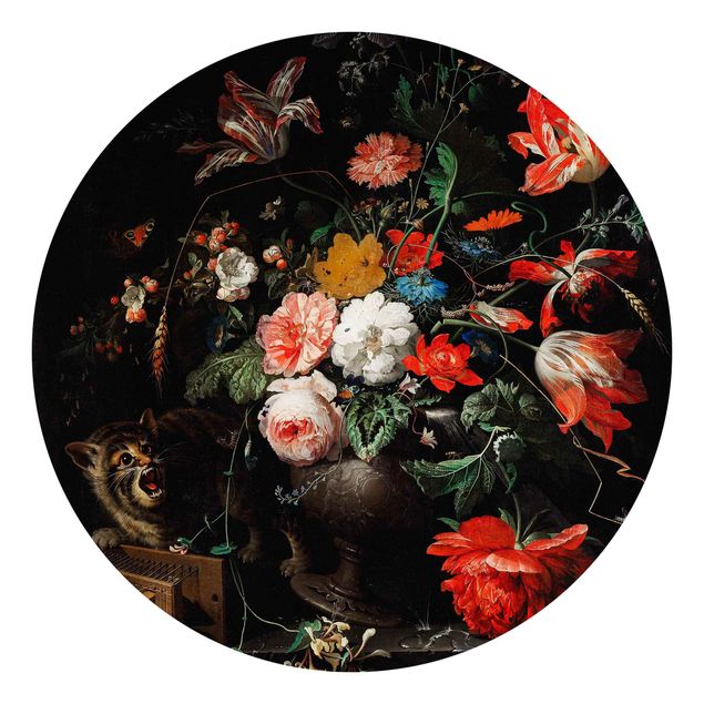 papel de parede floral Abraham Mignon - The Overturned Bouquet