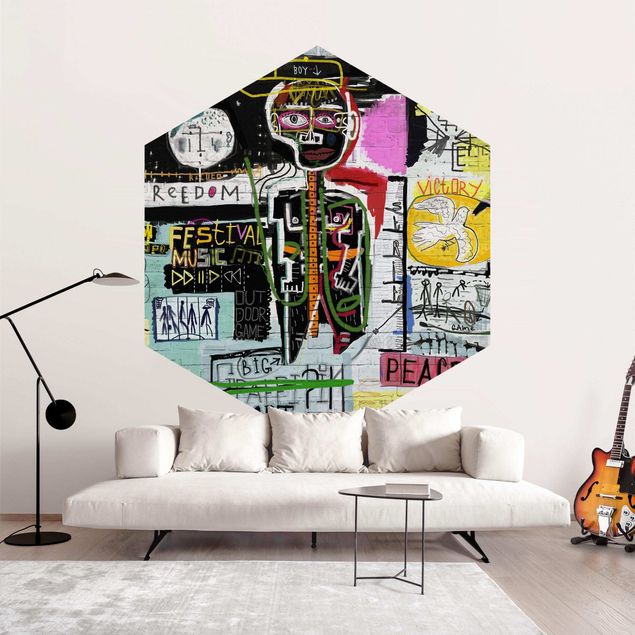 papel de parede para quarto de casal moderno Abstract Graffiti Art