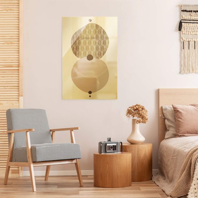 Quadros padrões Abstract Shapes - Circles In Beige