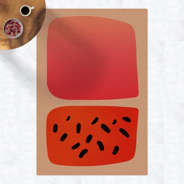 Tapete vermelho Abstract Shapes - Melon And Pink