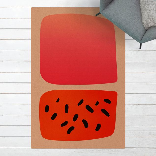 Tapetes modernos Abstract Shapes - Melon And Pink