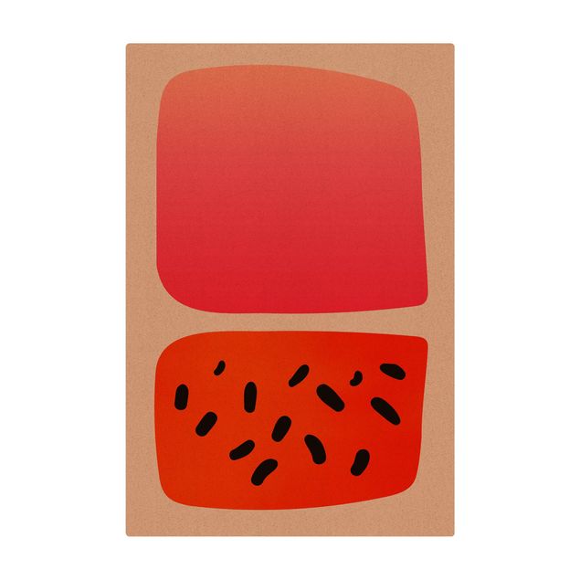 Tapete de cortiça Abstract Shapes - Melon And Pink