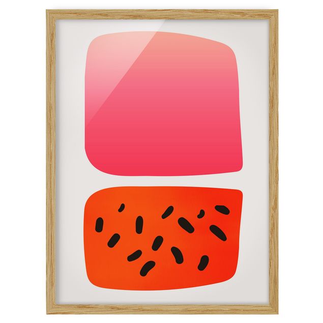 quadros abstratos modernos Abstract Shapes - Melon And Pink