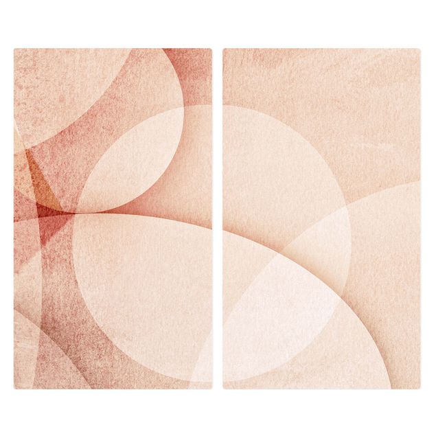 Tampa para fogão Abstract Graphics In Peach-Colour
