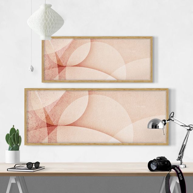 Quadros rosas Abstract Graphics In Peach-Colour