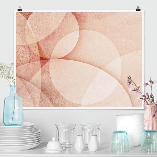 decoraçao para parede de cozinha Abstract Graphics In Peach-Colour