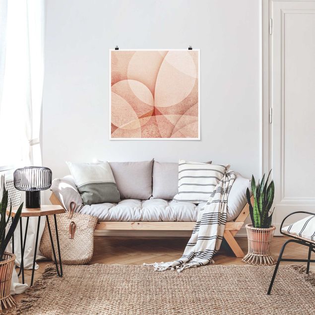 Quadros padrões Abstract Graphics In Peach-Colour